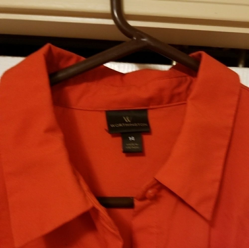 RED button down shirt - Picture 2 of 2